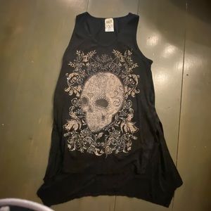 Vocal Sleeveless tank top. Blingy skull design.